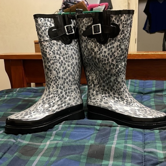 Rain Boots,Waterproof Tall rain Boots and Anti-Slipping Comfortable Insole sz 6 - Picture 2 of 7